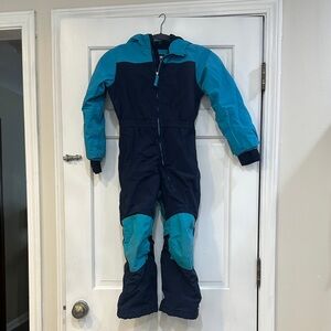 Lands' End Navy and Aqua Snowsuit